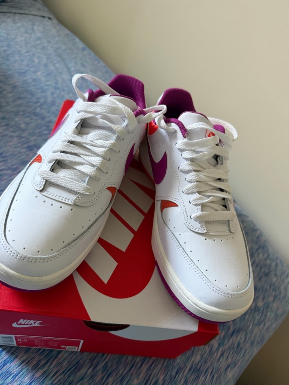 Nike Gamma Force Sneakers in White, Fuchsia & Wild Mango